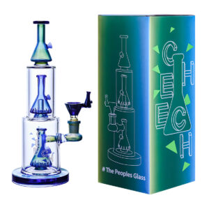 3 Layer Beaker Bongs Perc Design Three Colors Glass Water Pipes With Banger 11″