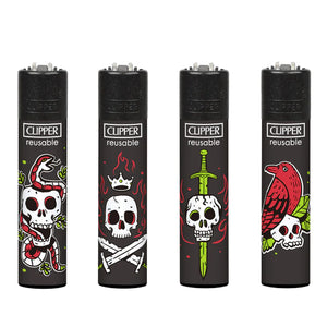 Clipper Lighters - Tattoo Skulls