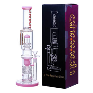 3 Colors Showerhead Glass Recycler Water Pipe for Smoking 15”