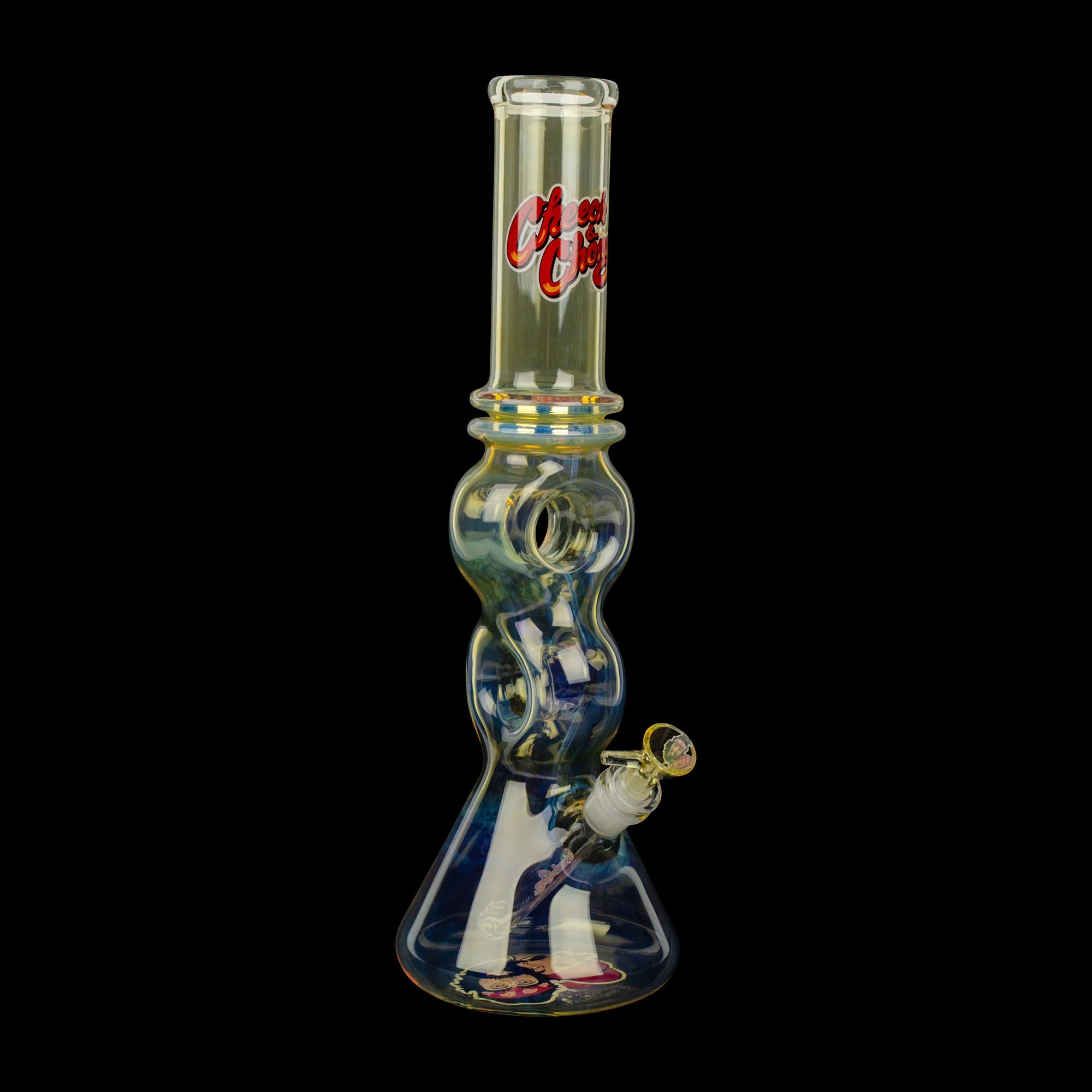 Cheech and Chong Glass Don't Bug Me Double Donut Bong