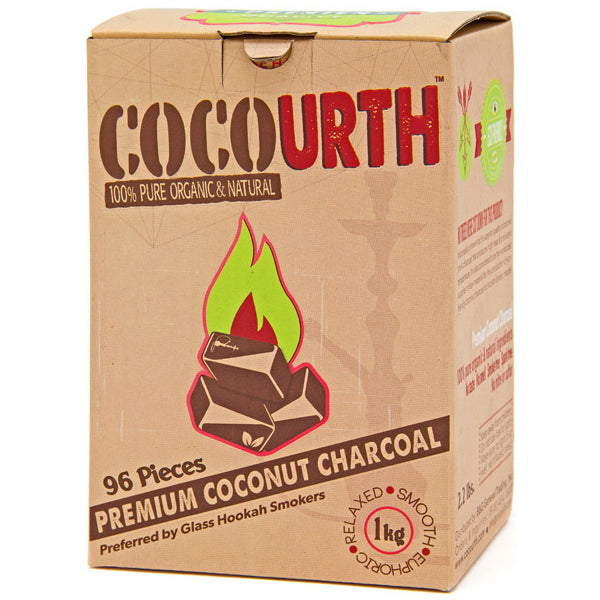 CocoUrth Organic Coconut Charcoal - 96 Pieces - Flats