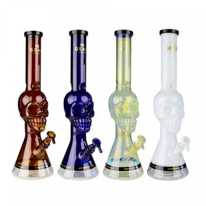 18" Tuxedo Skull Beaker Bong