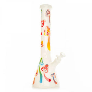 Red Eye Glass 15" Glow in the Dark Mushroom Magic Water Pipe