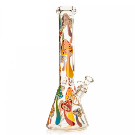 Red Eye Glass 15" Glow in the Dark Mushroom Magic Water Pipe