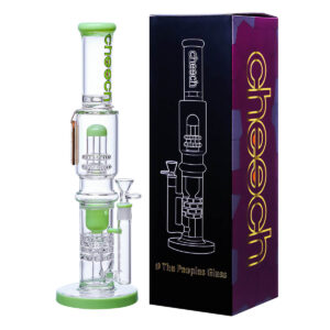 3 Colors Showerhead Glass Recycler Water Pipe for Smoking 15”