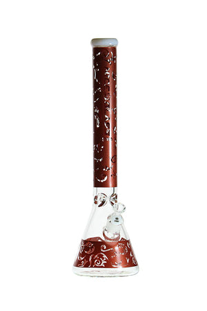 Nice Glass 19" 9mm Beaker w/ Floral Design