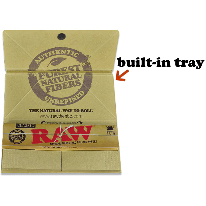 RAW Classic Artesano with Tray & Tips King Size Slim