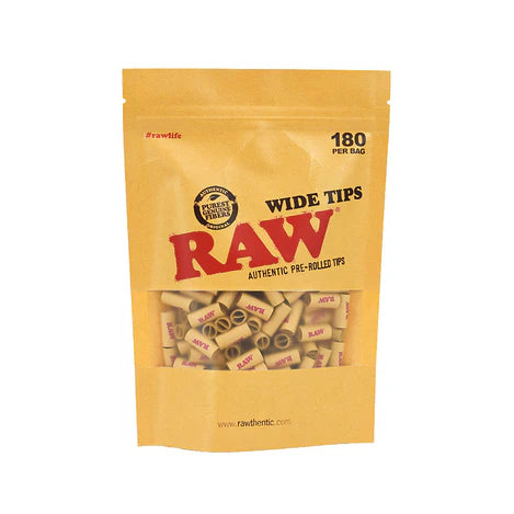 RAW Tips Wide Pre-Rolled Bag of 180