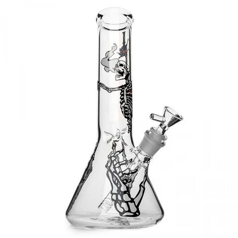 Red Eye Glass 12" Skeleton Bong with Beaker Base