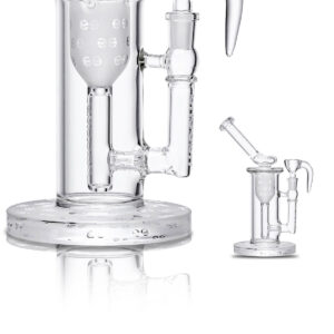 CHEECH Sandblasting Inner Recycler Banger Dab Rig Glass Water Pipe 9.5”