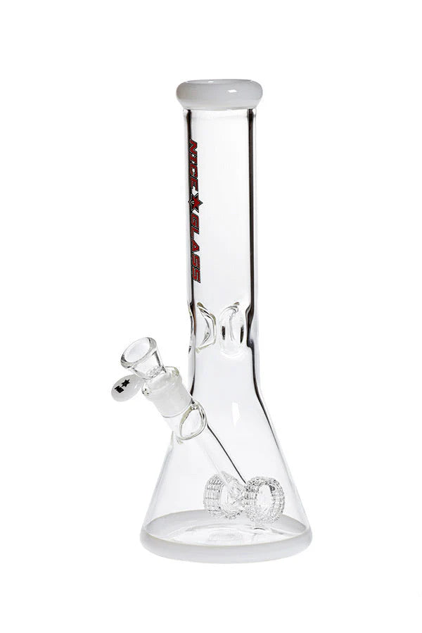 Nice Glass 13" 5mm Double Wheel Perc Beaker