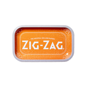 ZIG ZAG Orange Metal Rolling Tray